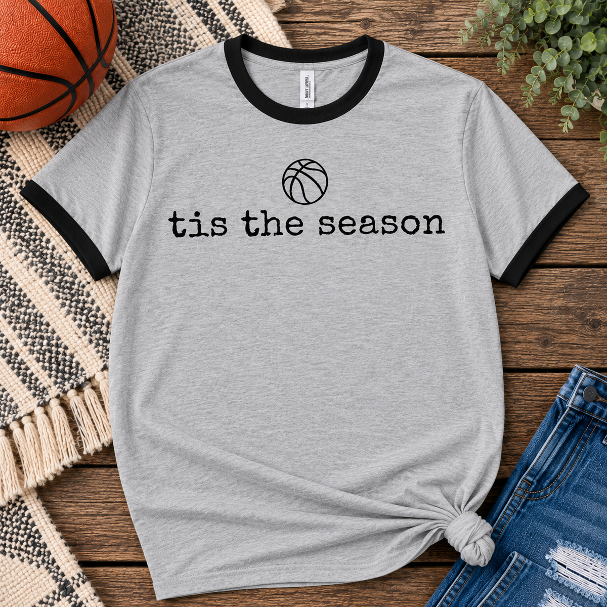 'Tis the Season Basketball Ringer Tee